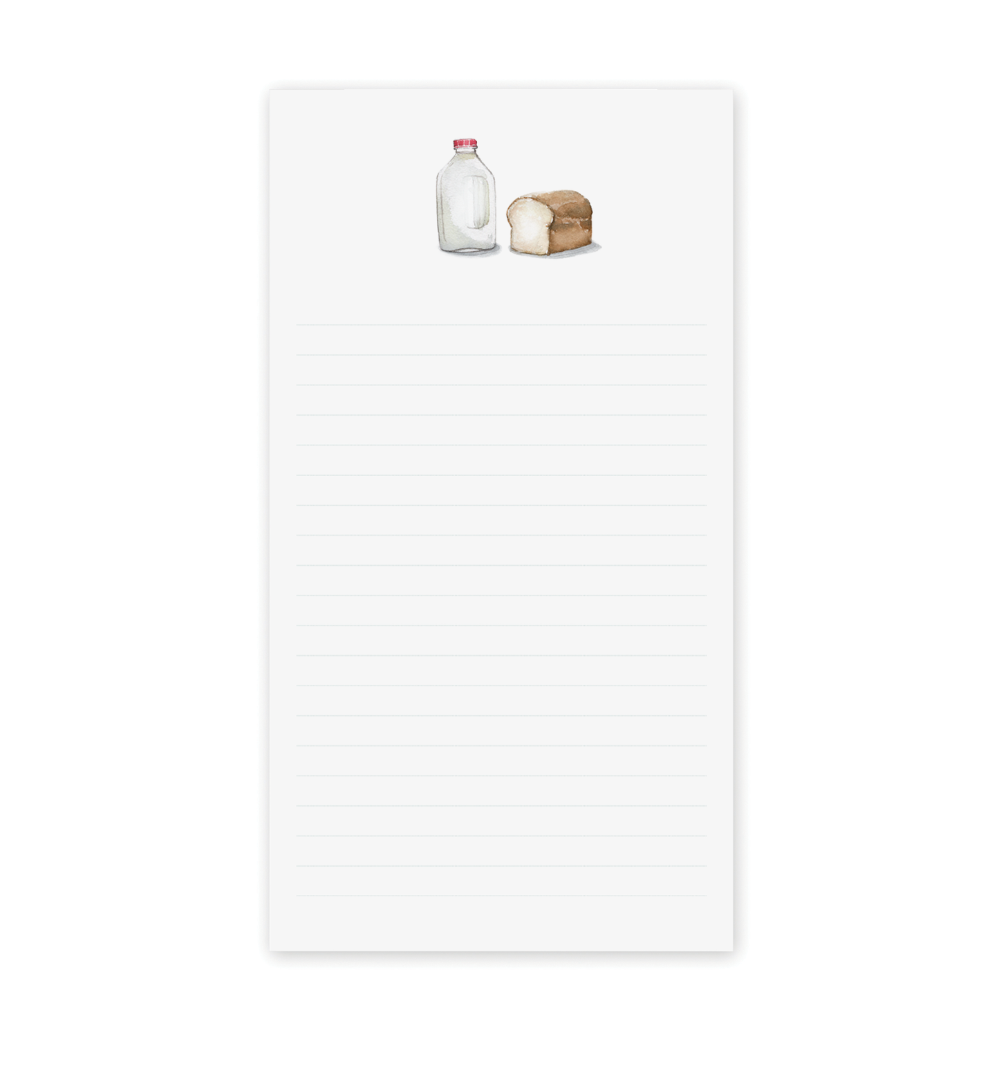 Milk And Bread Lined Notepad | Grocery List Pad: 3.5 X 6.5 INCHES