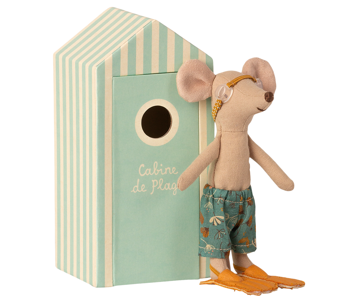 Blue Cabine de Plage Big Brother Beach Mice - Maileg
