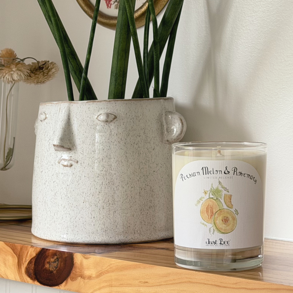 Persian Melon & Rosemary - Medium Glass - Just Bee Candle