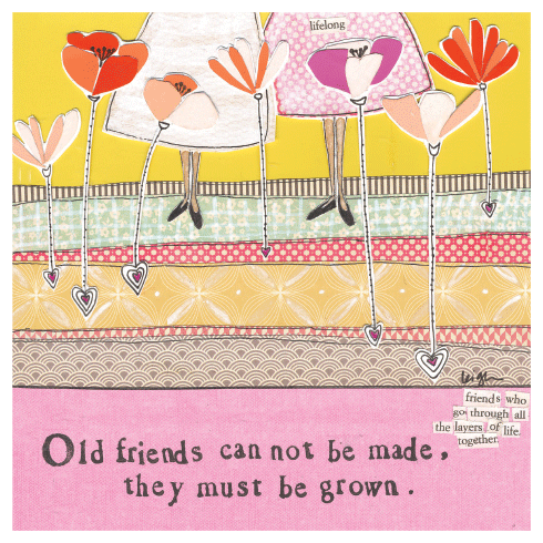 Old Friends Support Greeting Card 5.5 X 5.5"