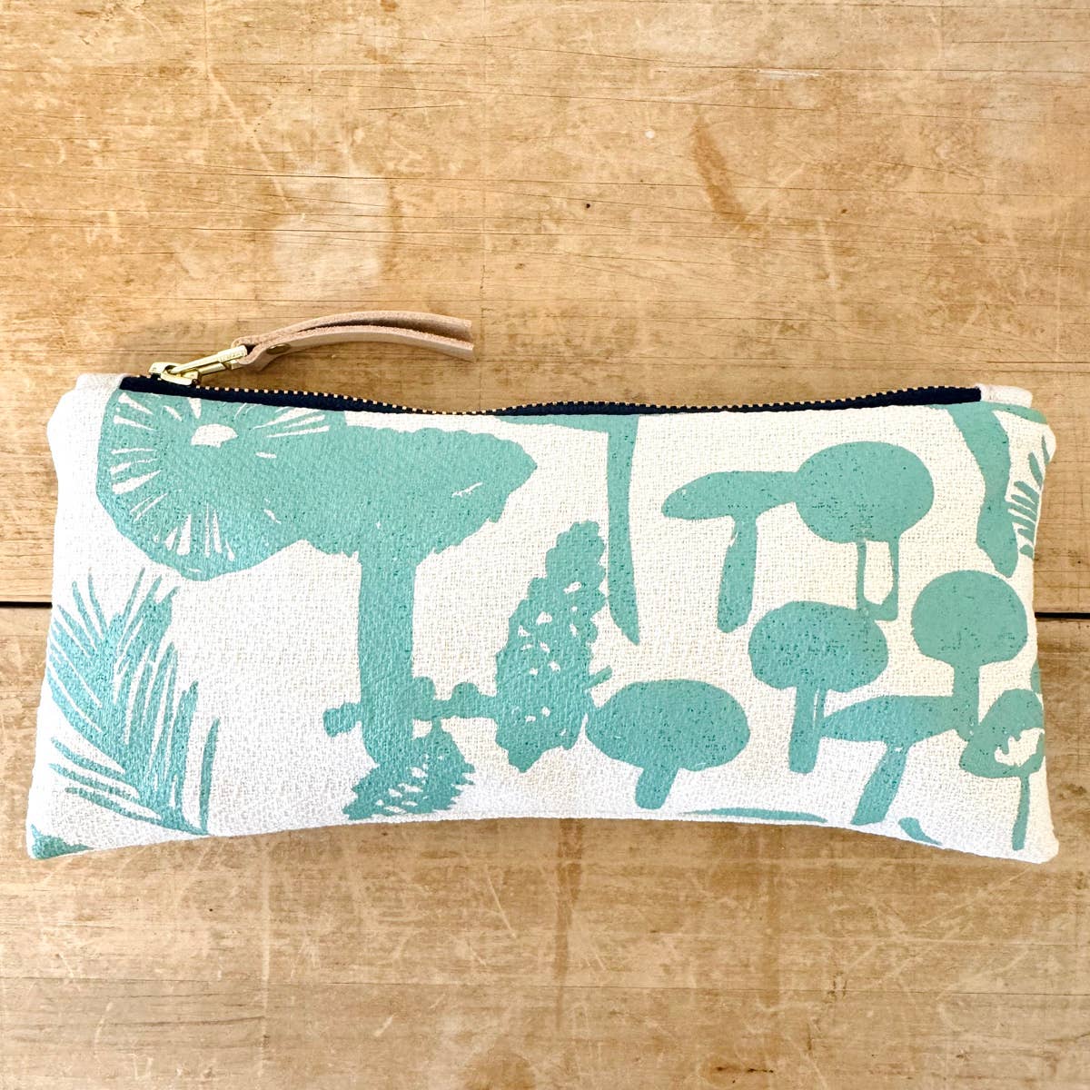 Mushrooms Pencil Pouch: Navy