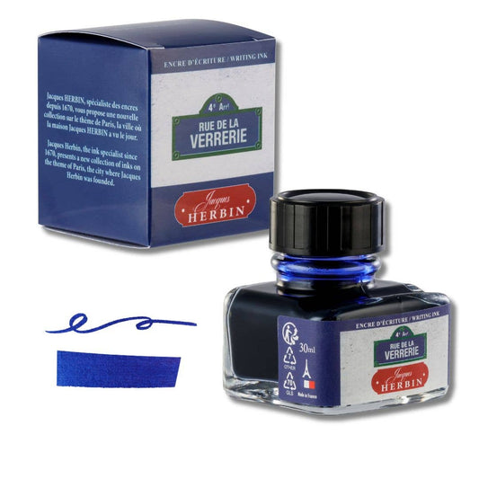 Jacques Herbin "Paris Collection" Fountain Pen Inks : Rue de la Verrerie Blue