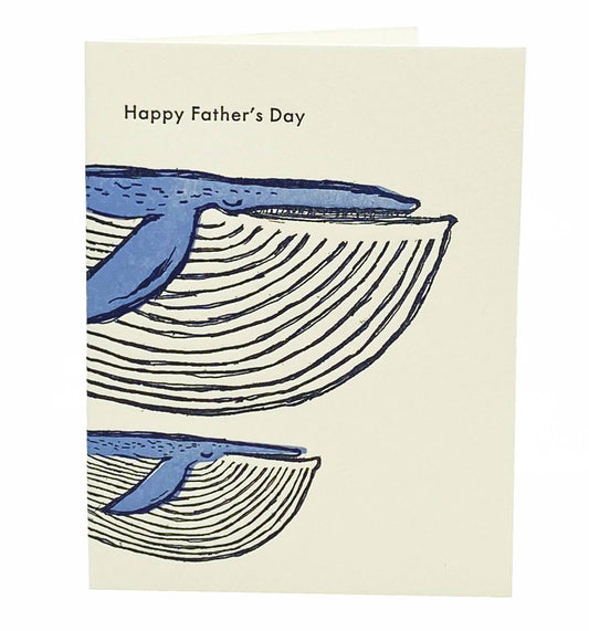 Blue Whales Father's day A2 card