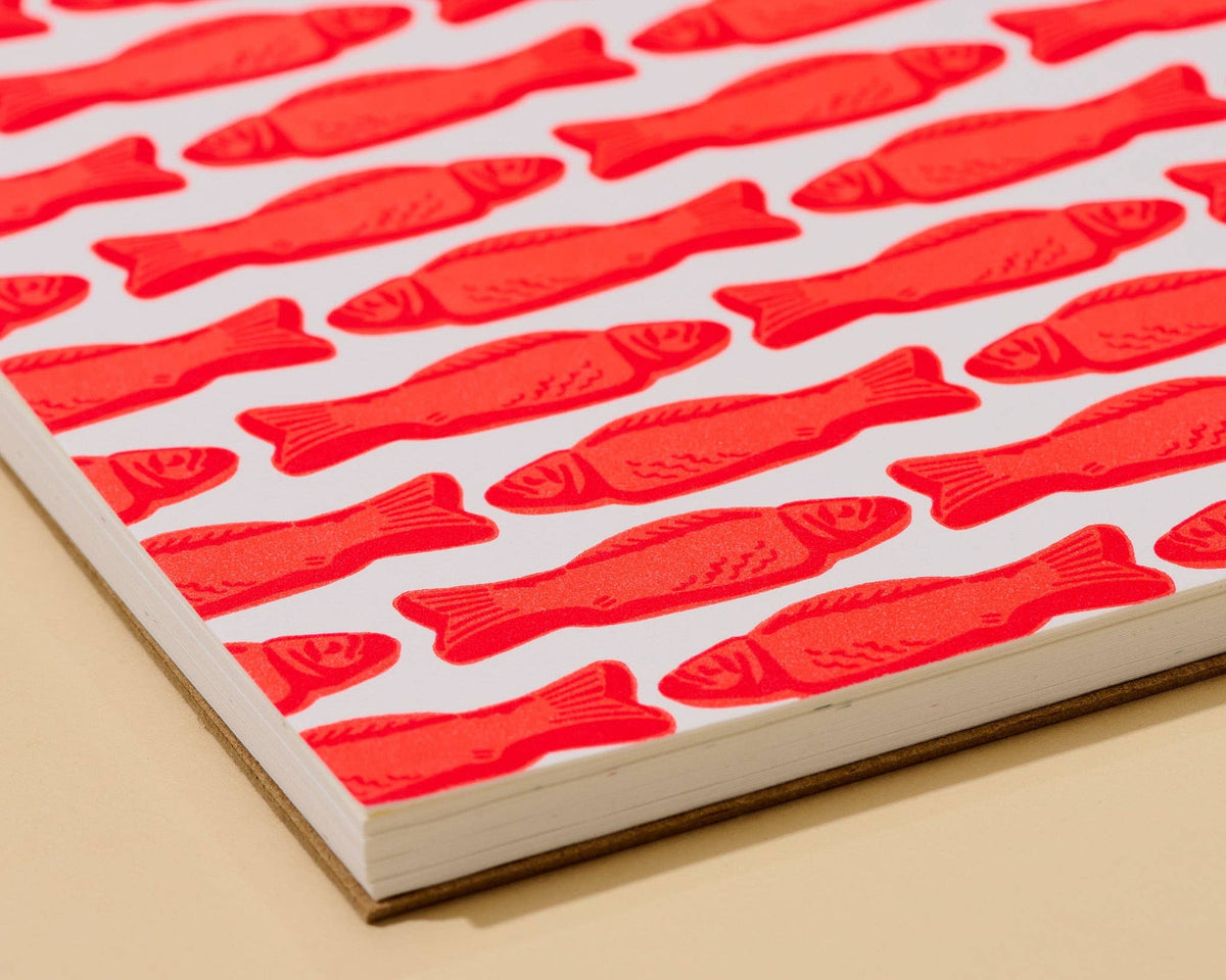 Letterpress Doodlebook (Blank Spiral Notebook)—Gummy Fish