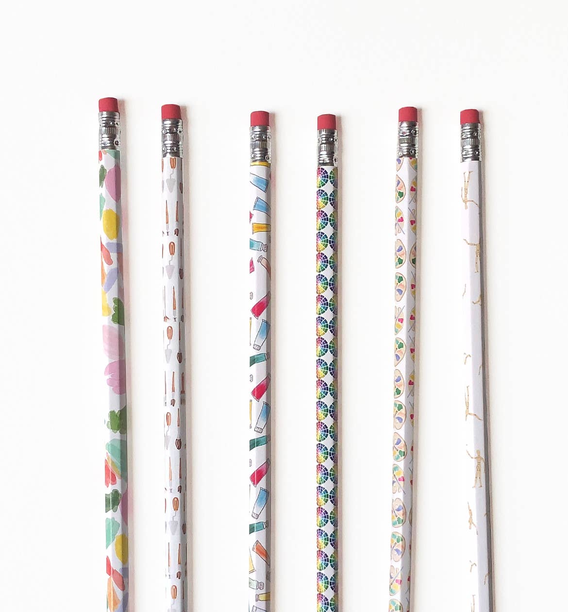 Art-themed Pencil Pack: 6 Unique Designs