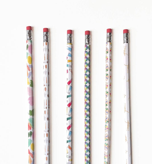Art-themed Pencil Pack: 6 Unique Designs