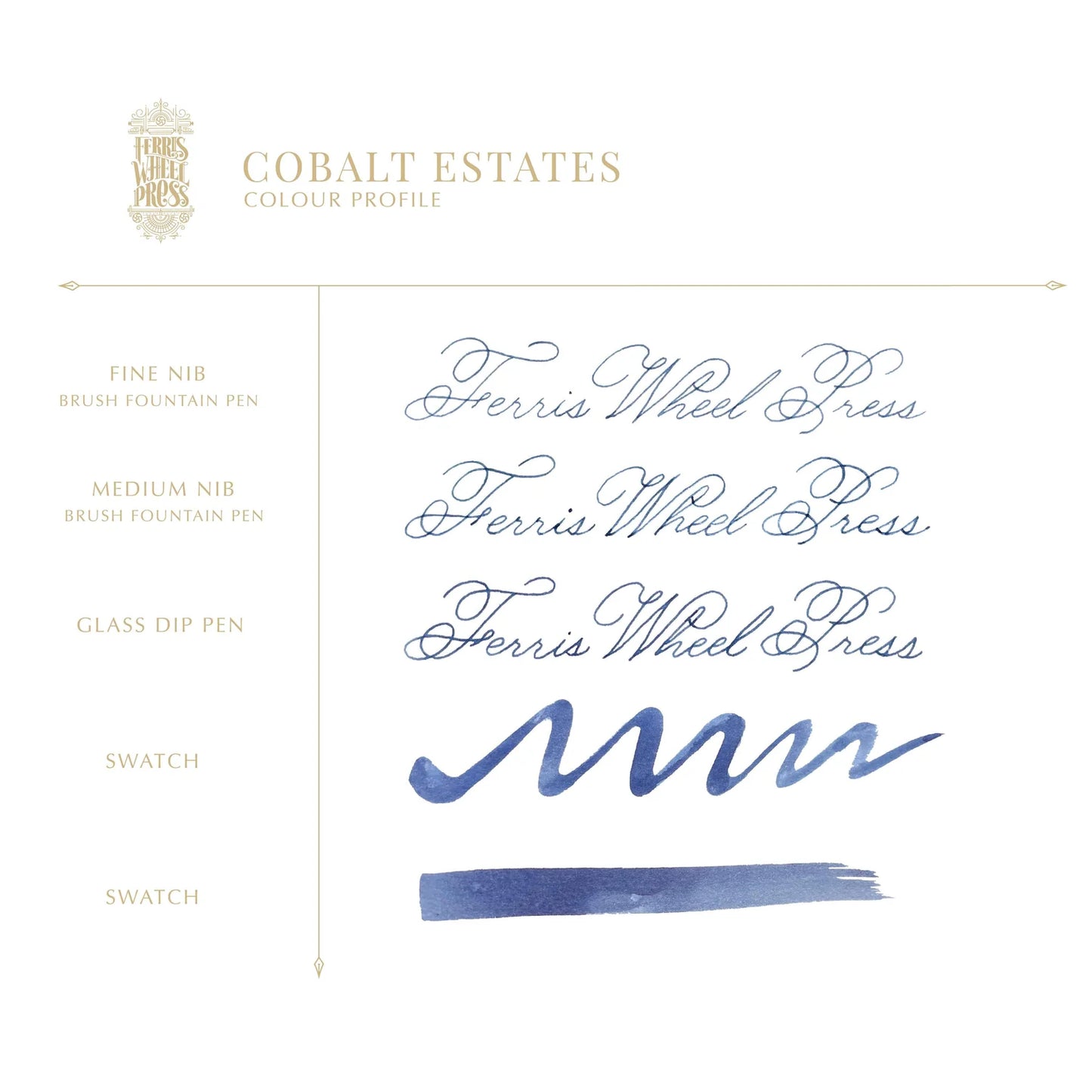 Ferris Wheel Press 38ml Fountain Pen Ink - Cobalt Estates