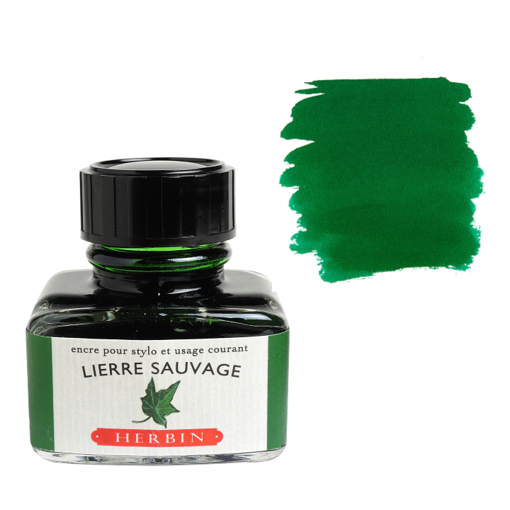 Herbin Fountain Pen Ink 30ml Bottle -35 Colors: Bleu des Profondeurs (Deep Sea Blue)