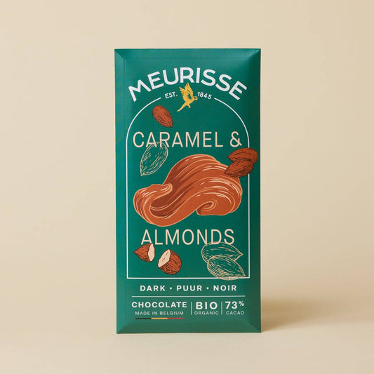 Meurisse - Chocolate Bar: Caramel & Almonds - Dark Chocolate 73%