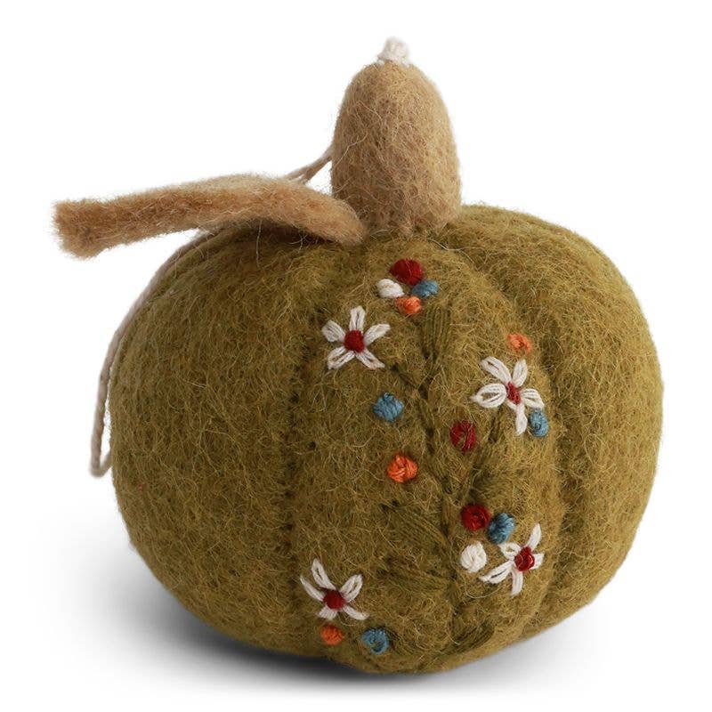 Pumpkin w/Embroidery - Green