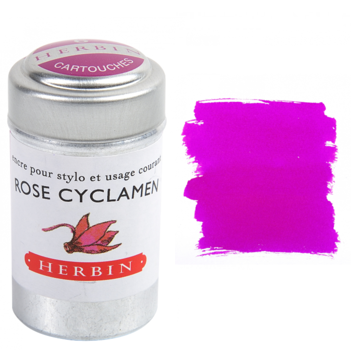 Herbin Fountain Pen Ink Cartridges - Tin of 6: Bleu Myosotis (Forget Me Not)