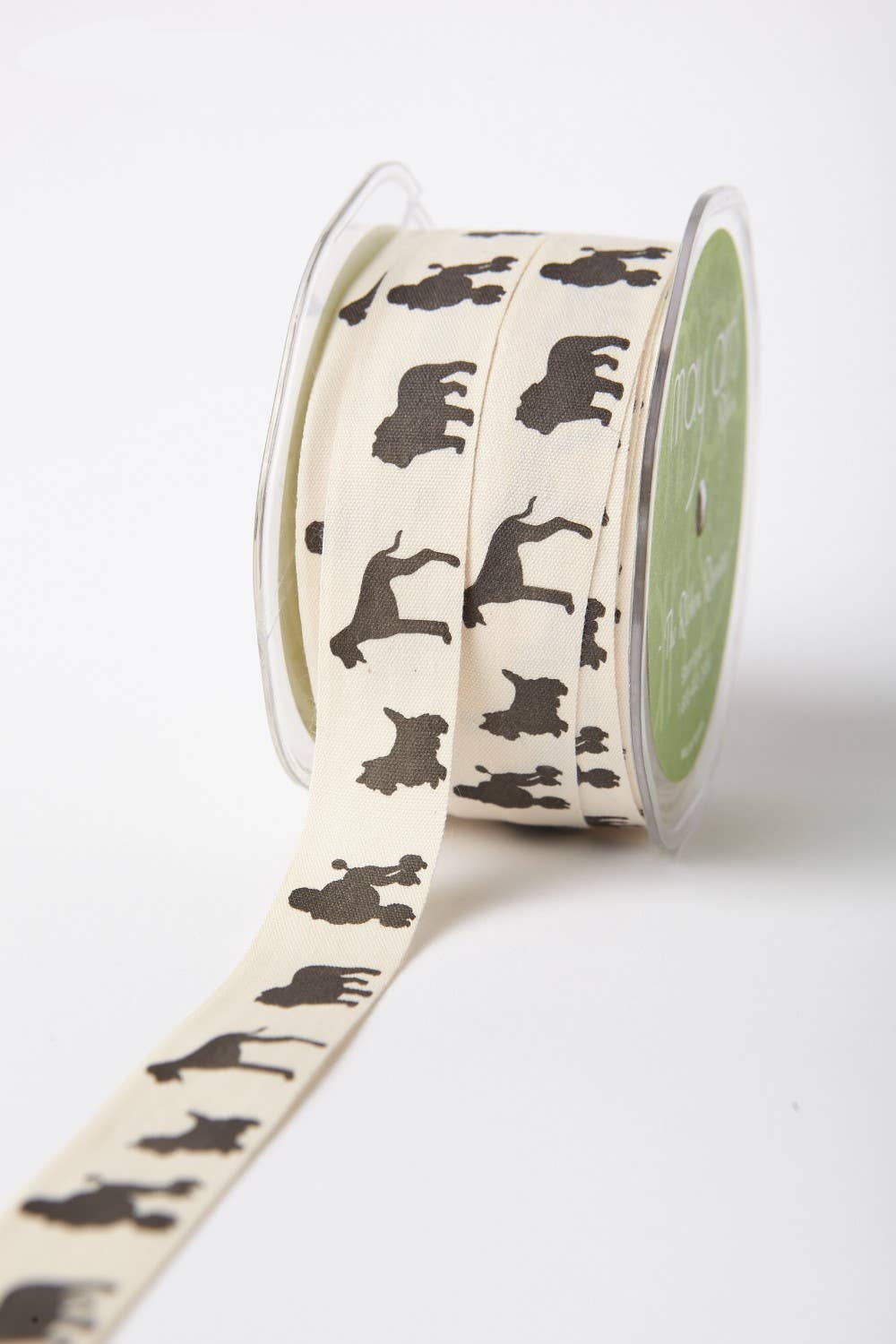 3/4" Dog Silhouette Print 100% Cotton Ribbon