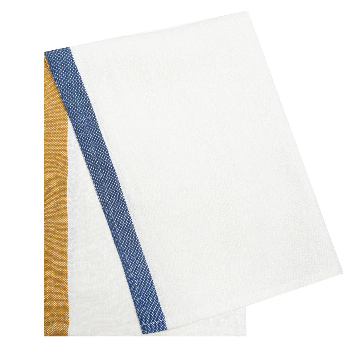 Paris White - Blue/Mustard Tea Towel 20x30