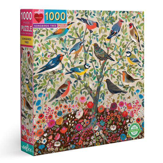 Songbirds Tree 1000 Piece Square Puzzle - eeBoo