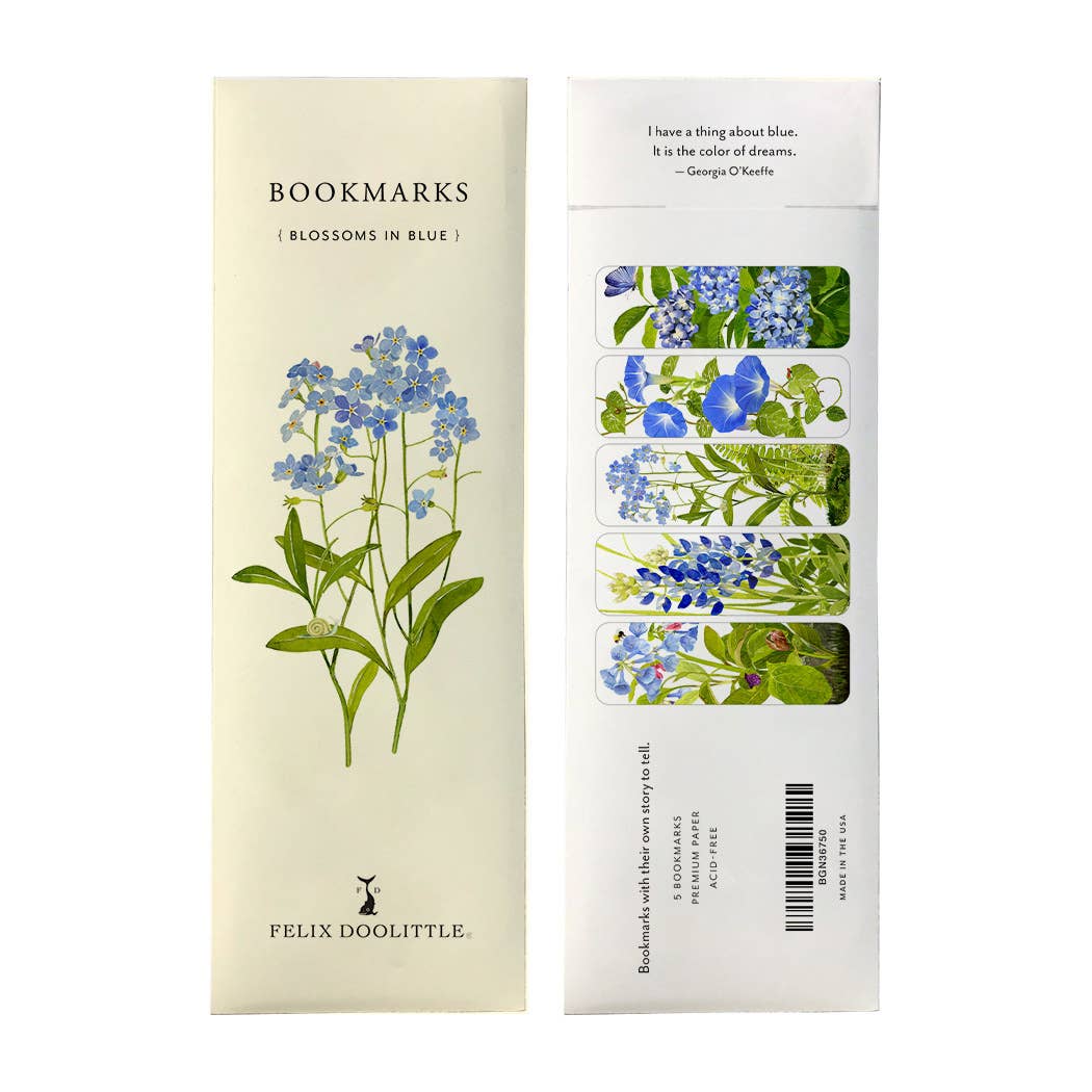 Blossoms in Blue - Bookmarks - Set of 5