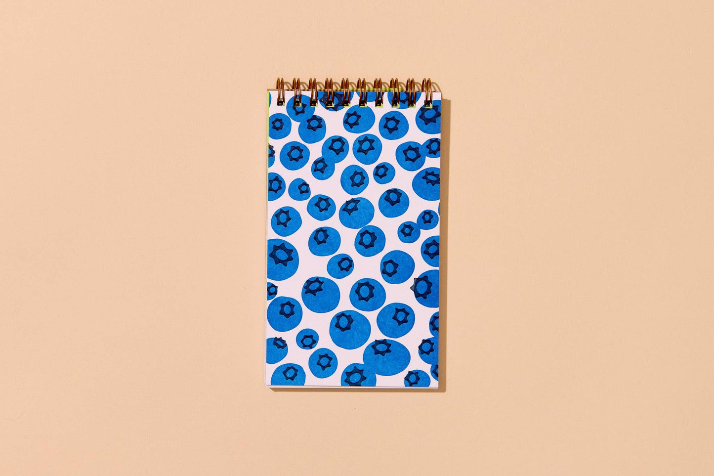 Small Modern Summer Letterpress Spiral Notebook—Blueberry