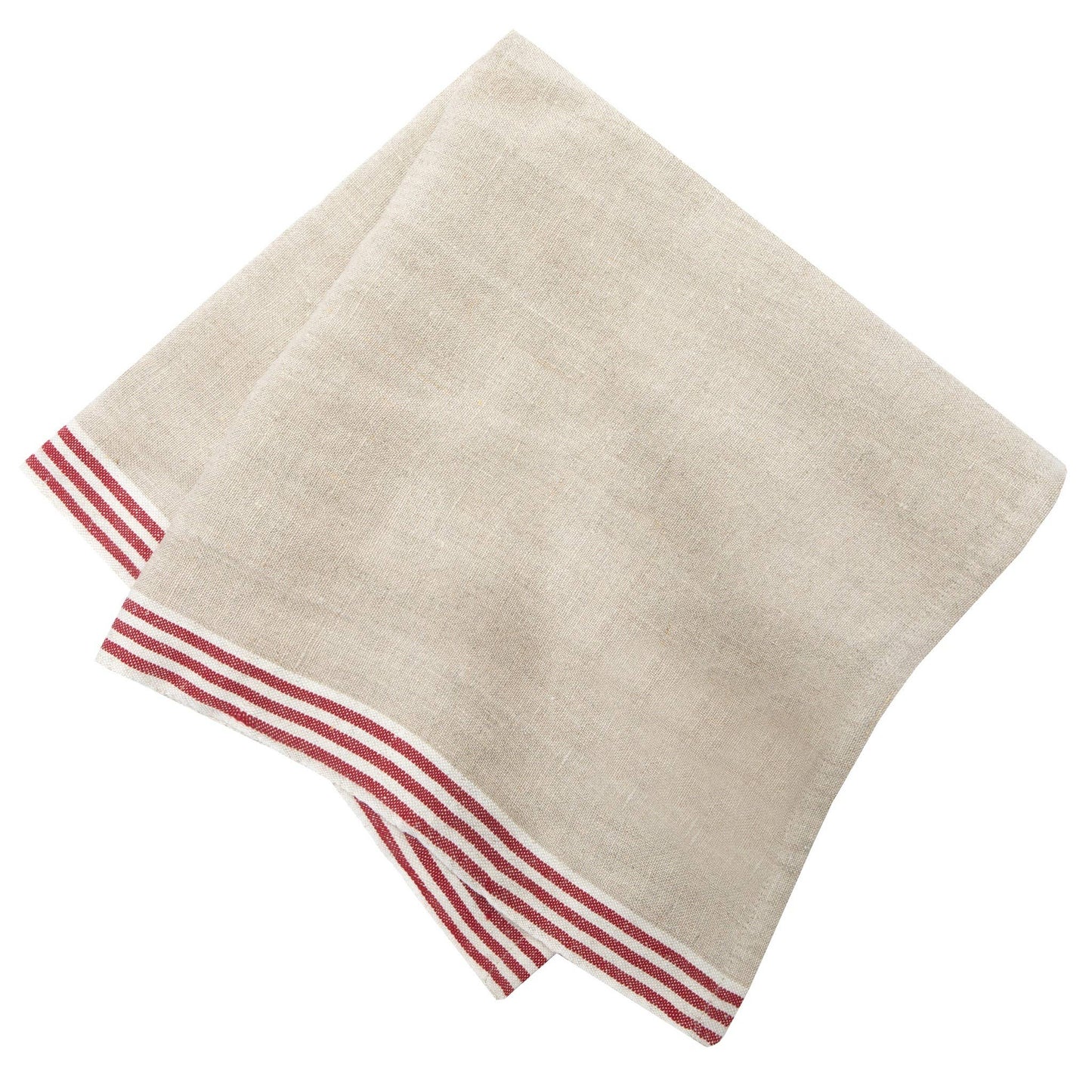 Alsace Natural & Red Napkins 20x20 - Set of 4
