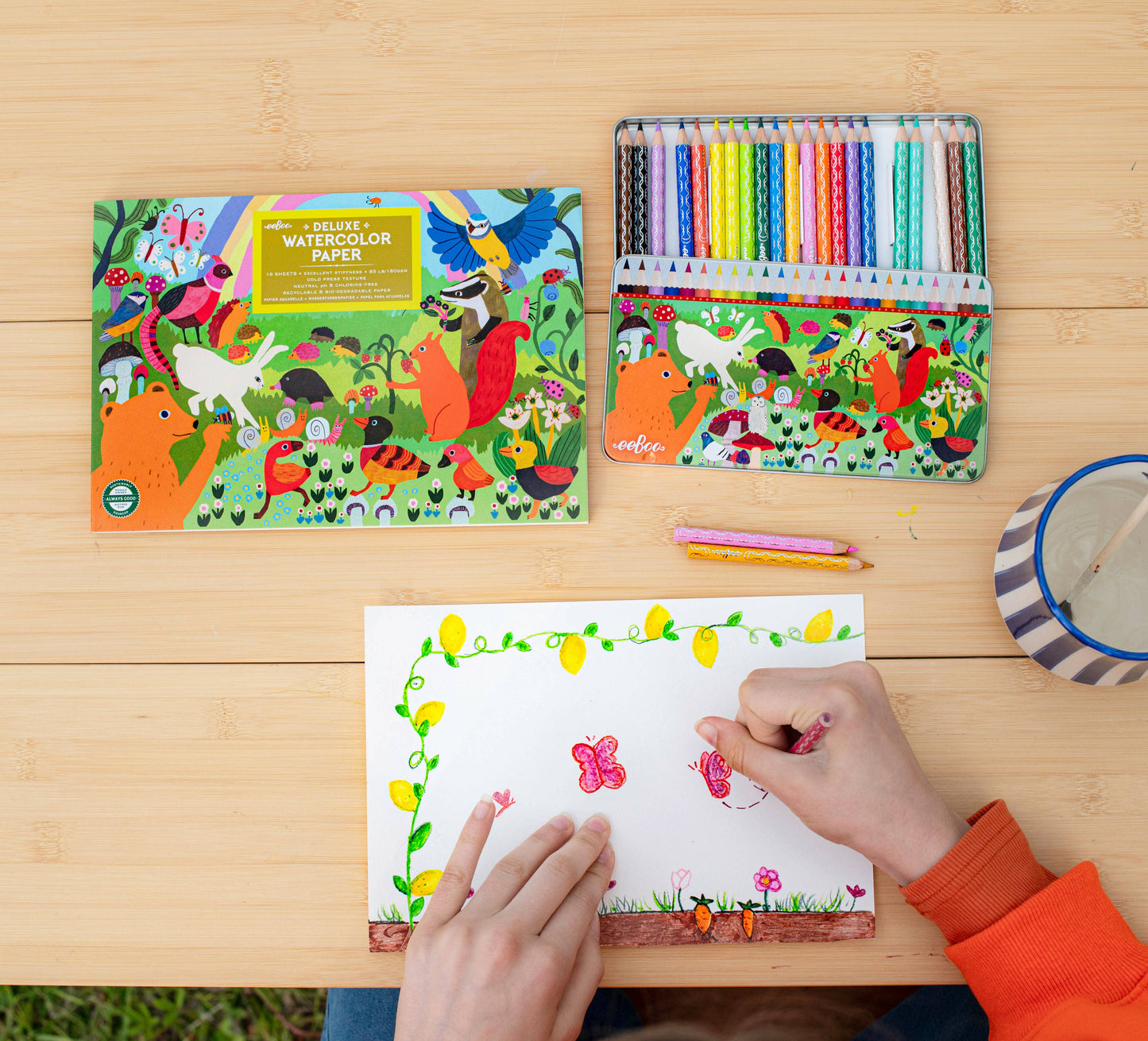 Woodland 24 Mini Watercolor Pencils Tin