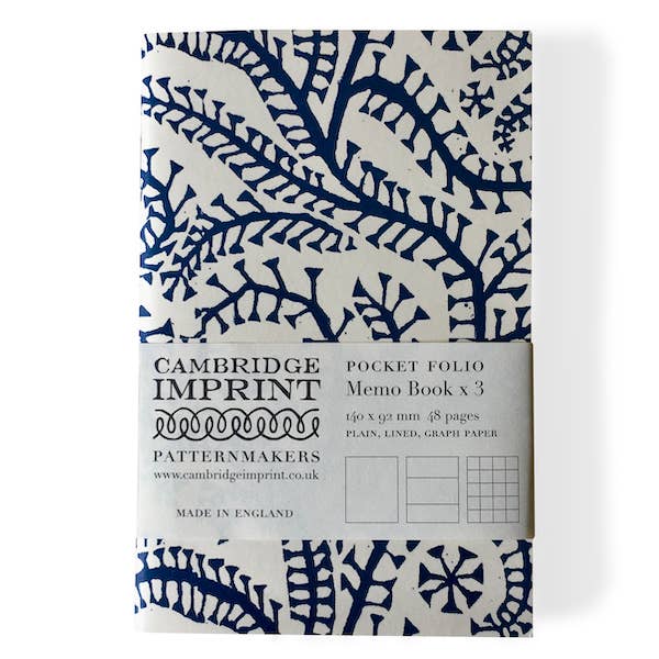 Three Assorted Memo Books for Pocket Folio Blue