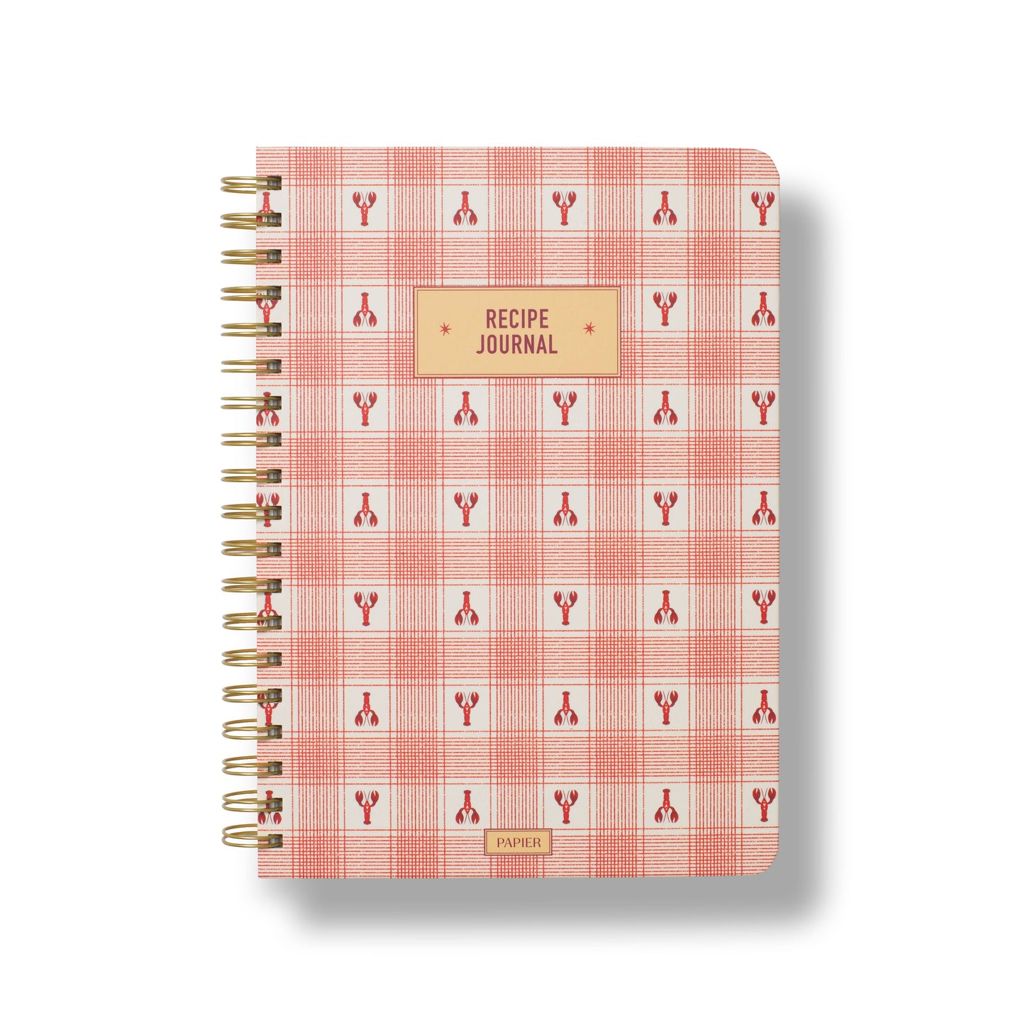 Lobster Gingham B5 Hardcover Spiral Recipe Journal