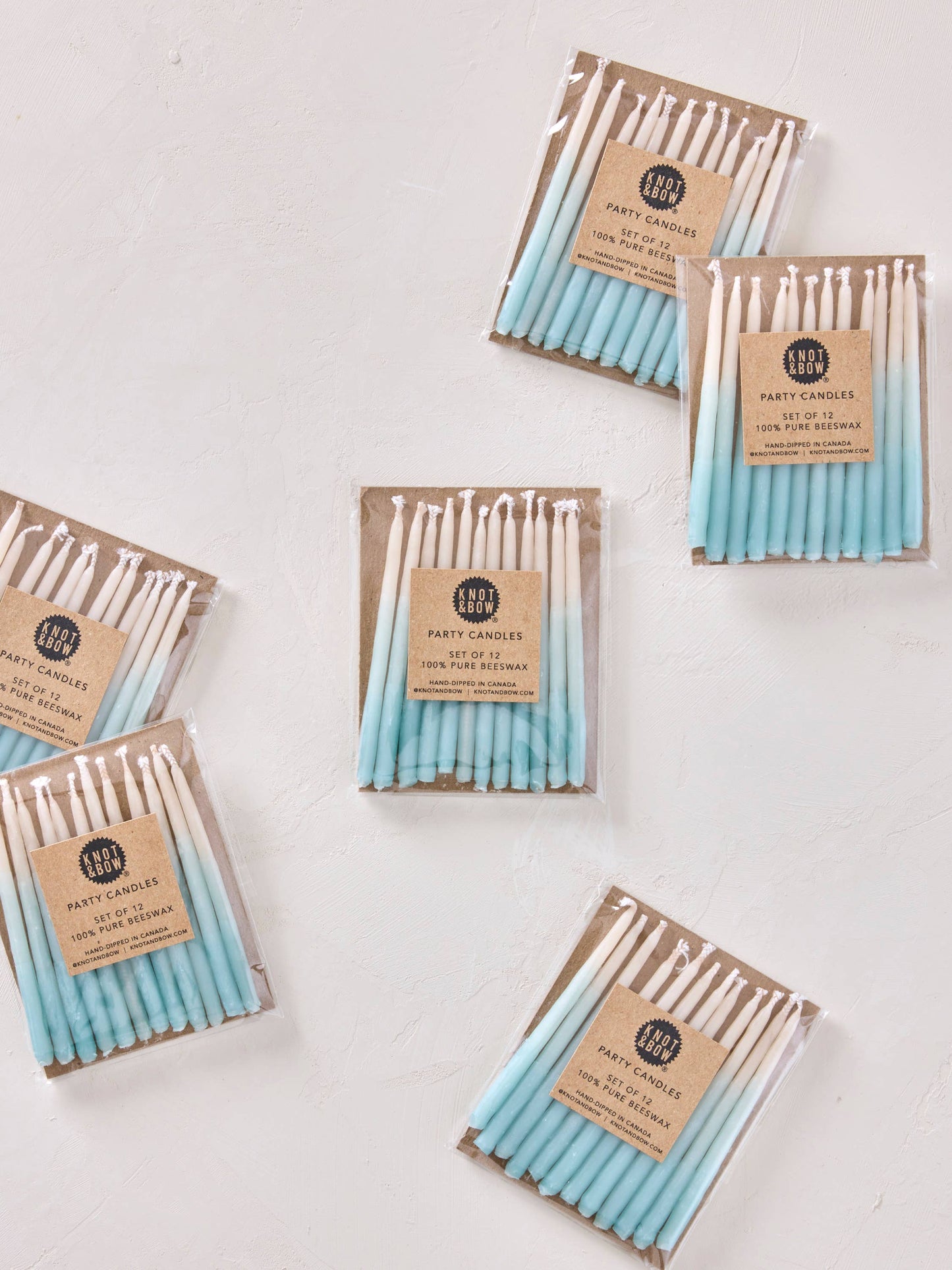 Hand-dipped Beeswax Birthday Candles | Aqua Ombré