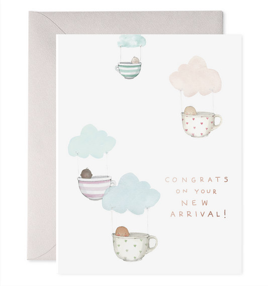Teacup Babies | New Baby Shower Greeting Card: