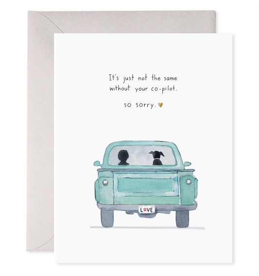 Co-Pilot Dog | Pet Condolence Sympathy Greeting Card:
