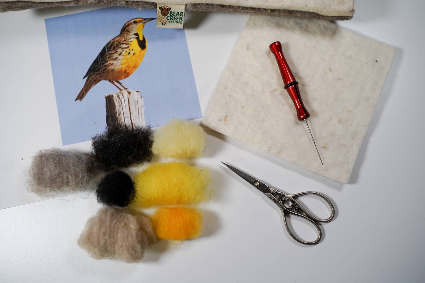 Meadowlark Painting with Wool Needle Felting Kit