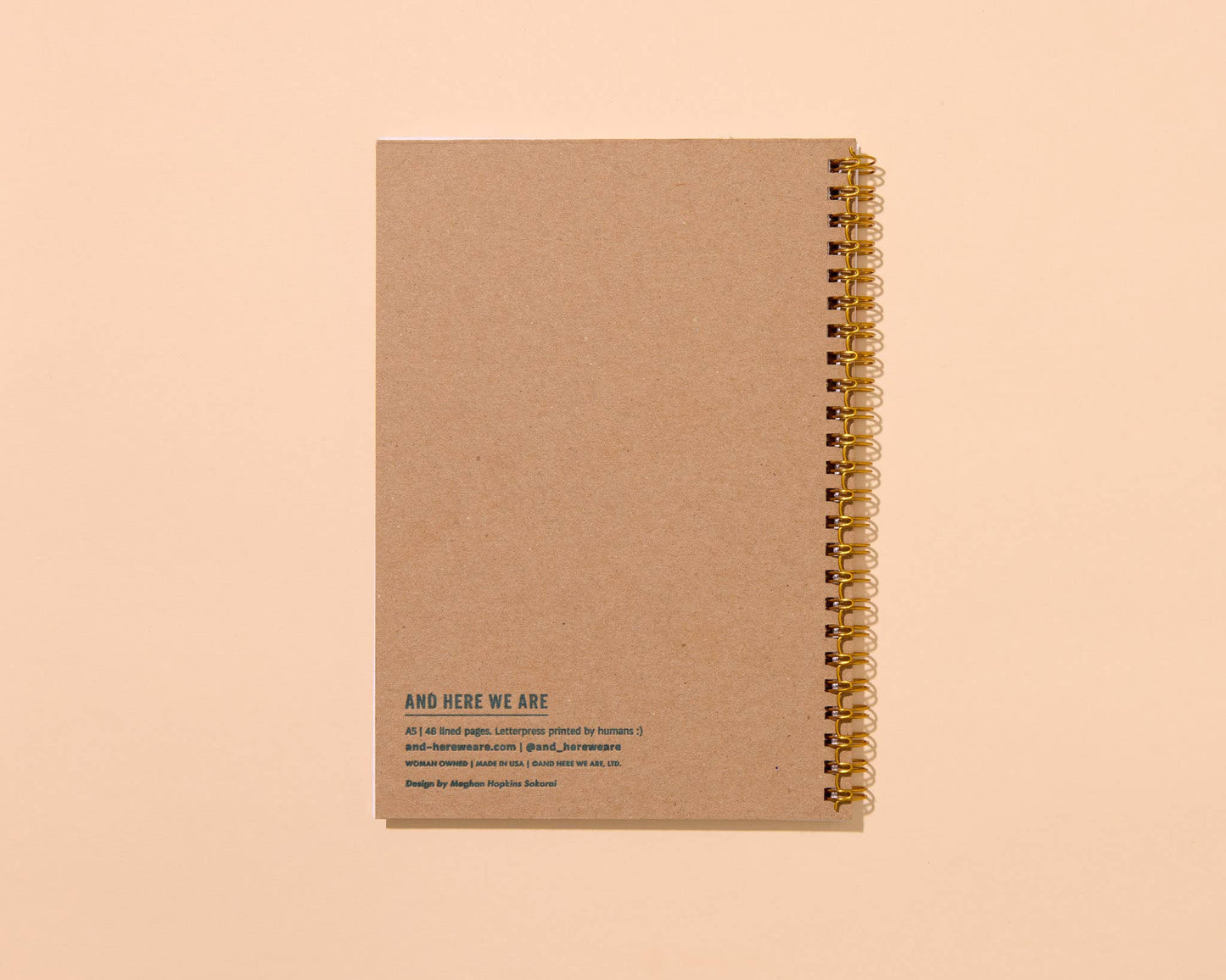Letterpress A5 Lined Spiral Notebook—Dinner Party Drawings