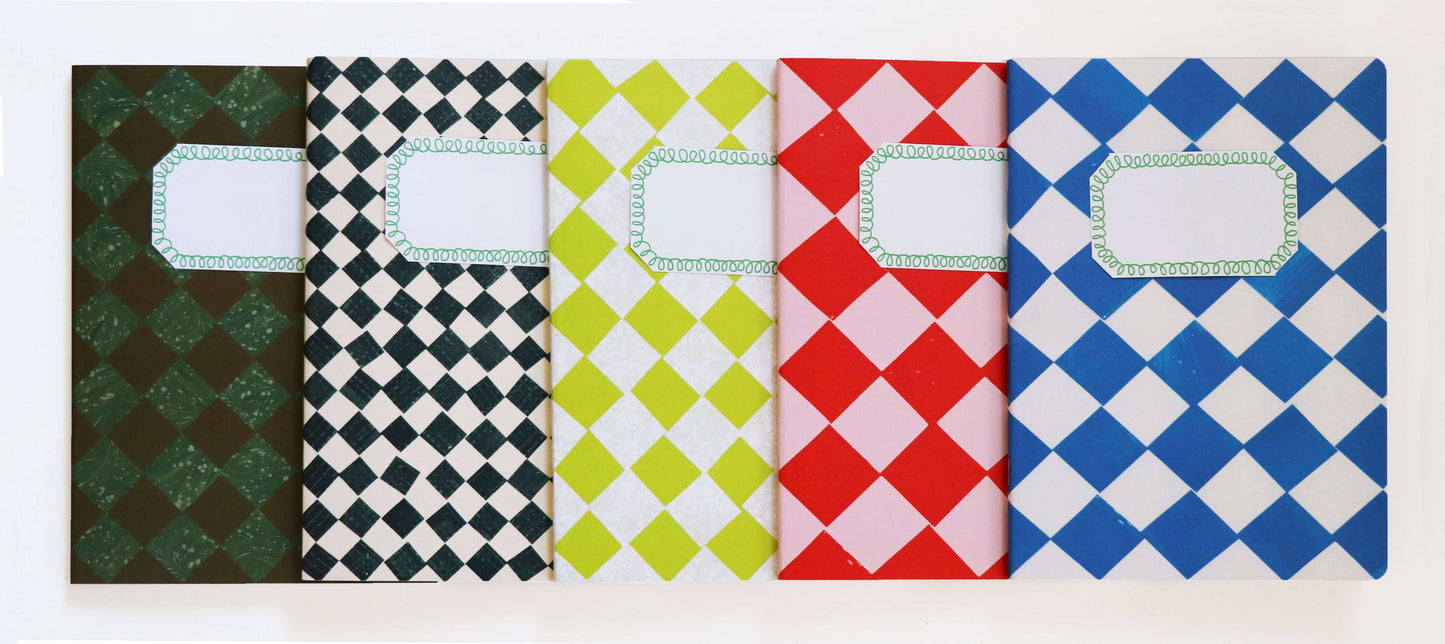 Lime Green Chequered A5 Sketchbook