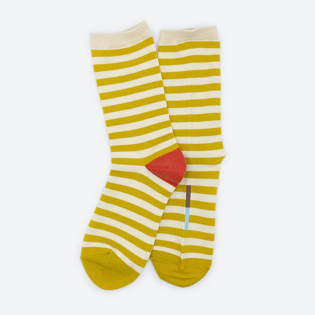 Eureka Striped Socks in Yellow, White, Red