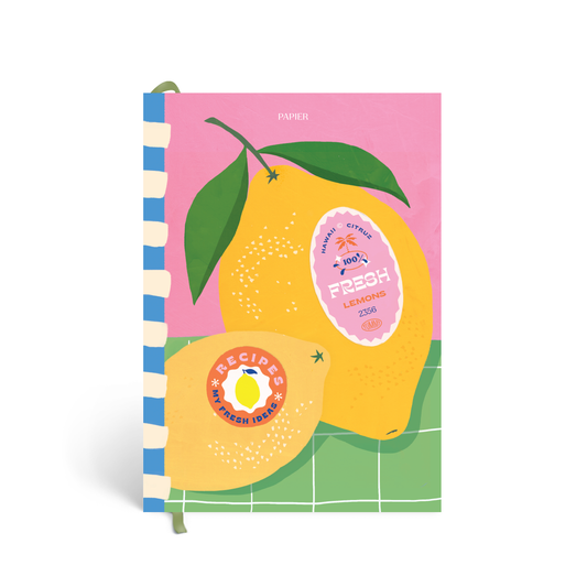 Fresh Lemons A5 Hardcover Guided Recipe Journal
