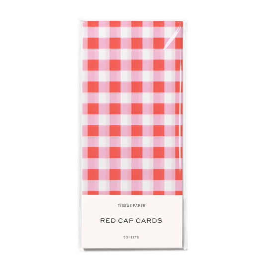 Red and Pink Gingham tissue paper