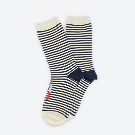 Cole Black and White Striped Socks
