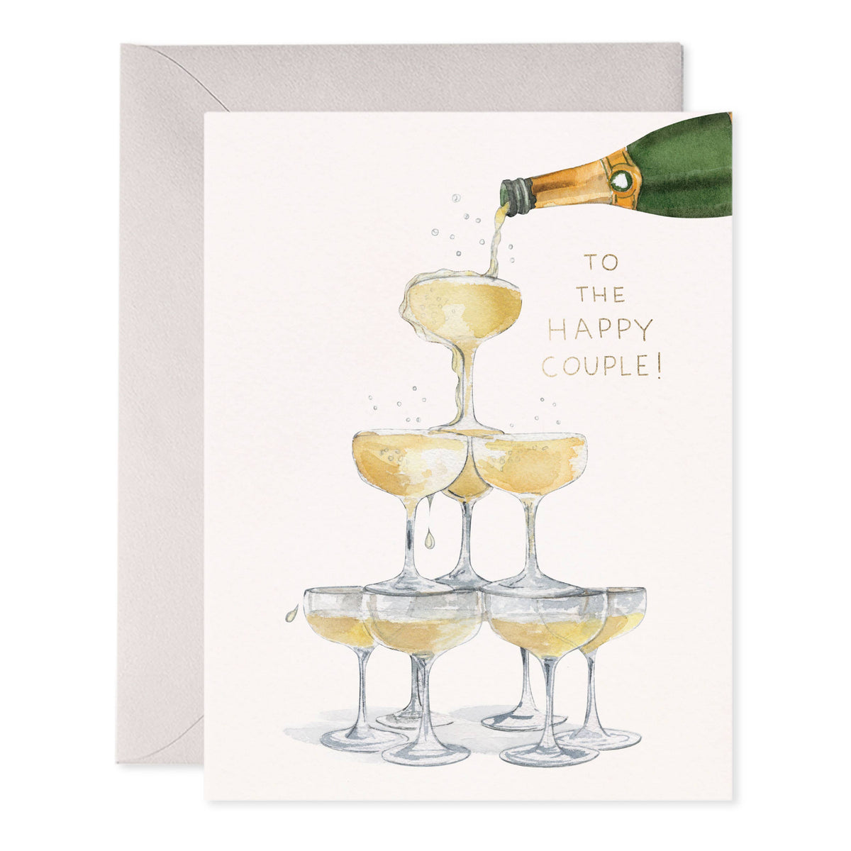Champagne Tower Wedding Greeting Card – To the Happy Couple