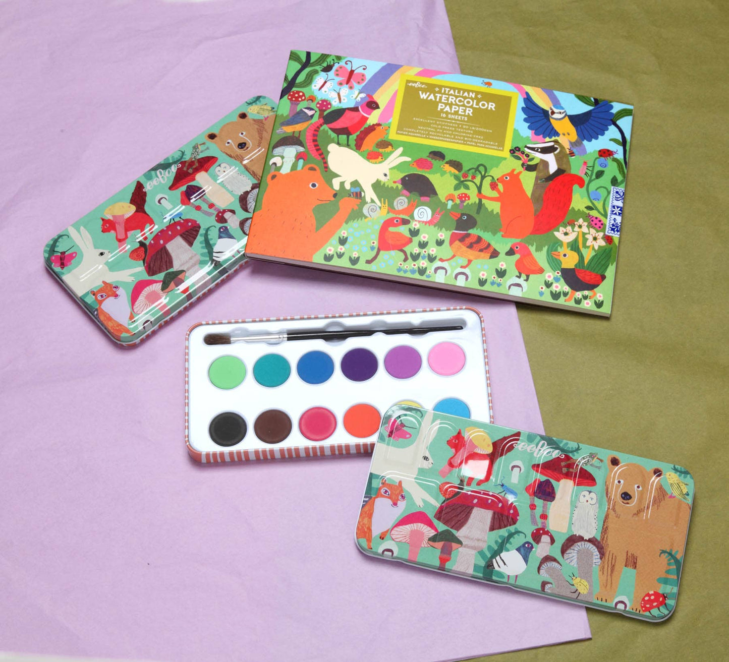 Woodland Rainbow Watercolor Pad - eeBoo