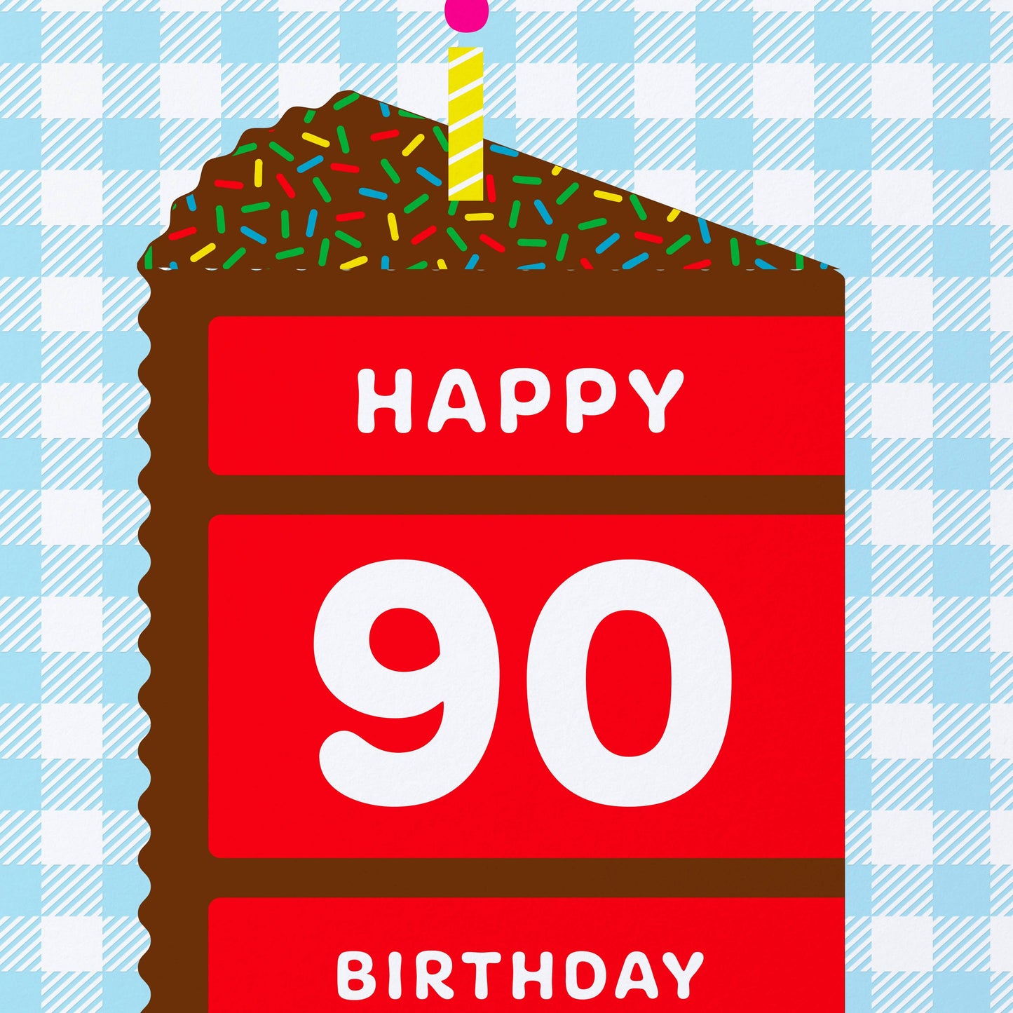 Happy 90 Cake Birthday Card