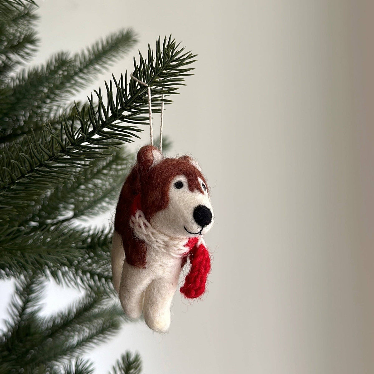 Husky Felt Ornament - Black