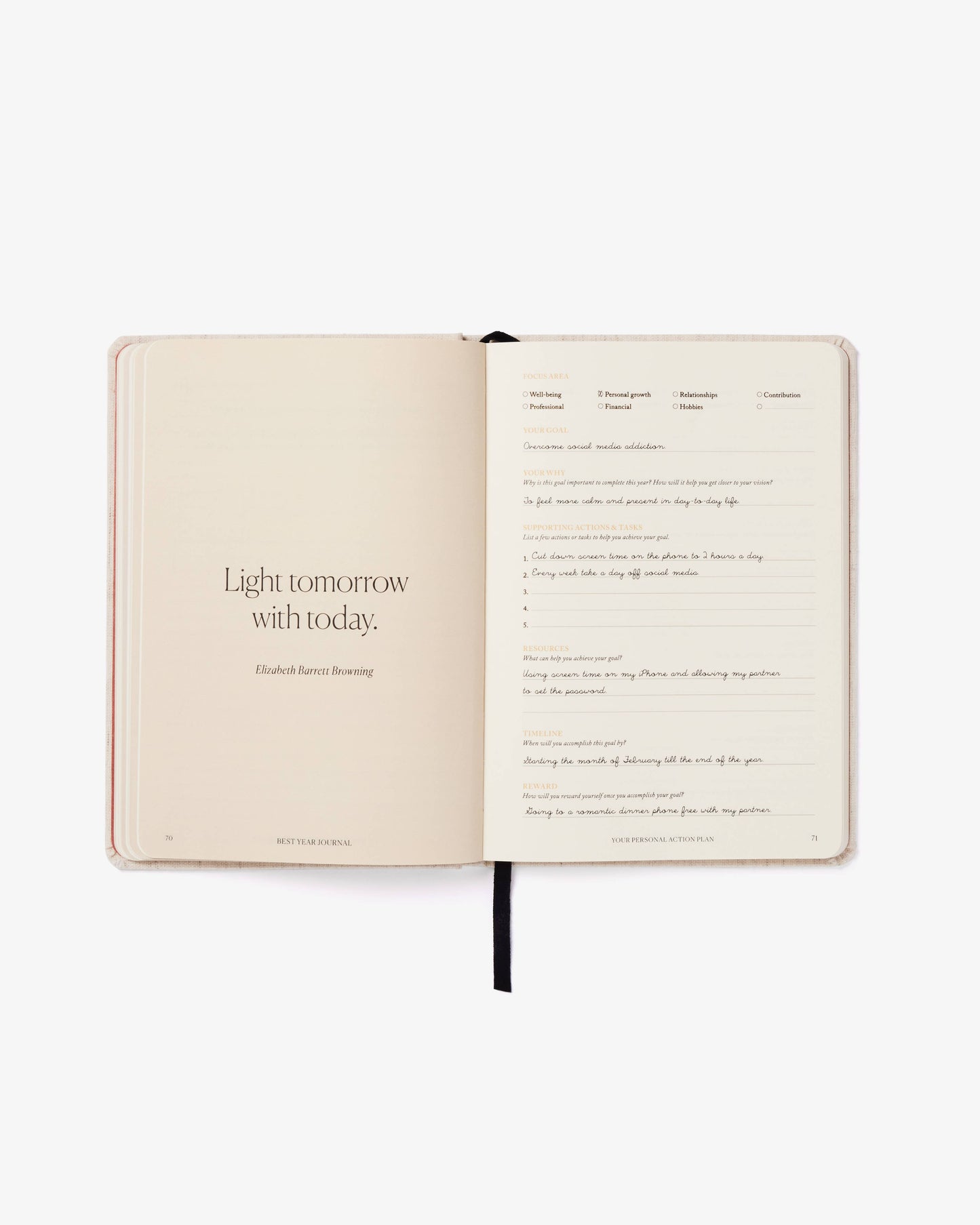 Best Year Journal Green | Guided 12-month planner goals