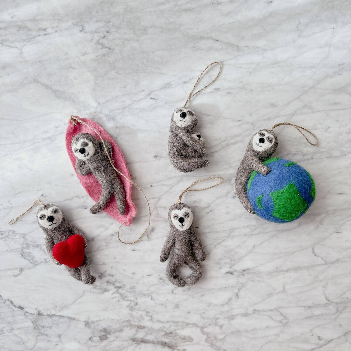 Felt Sloth Ornament: Yoga Sloth