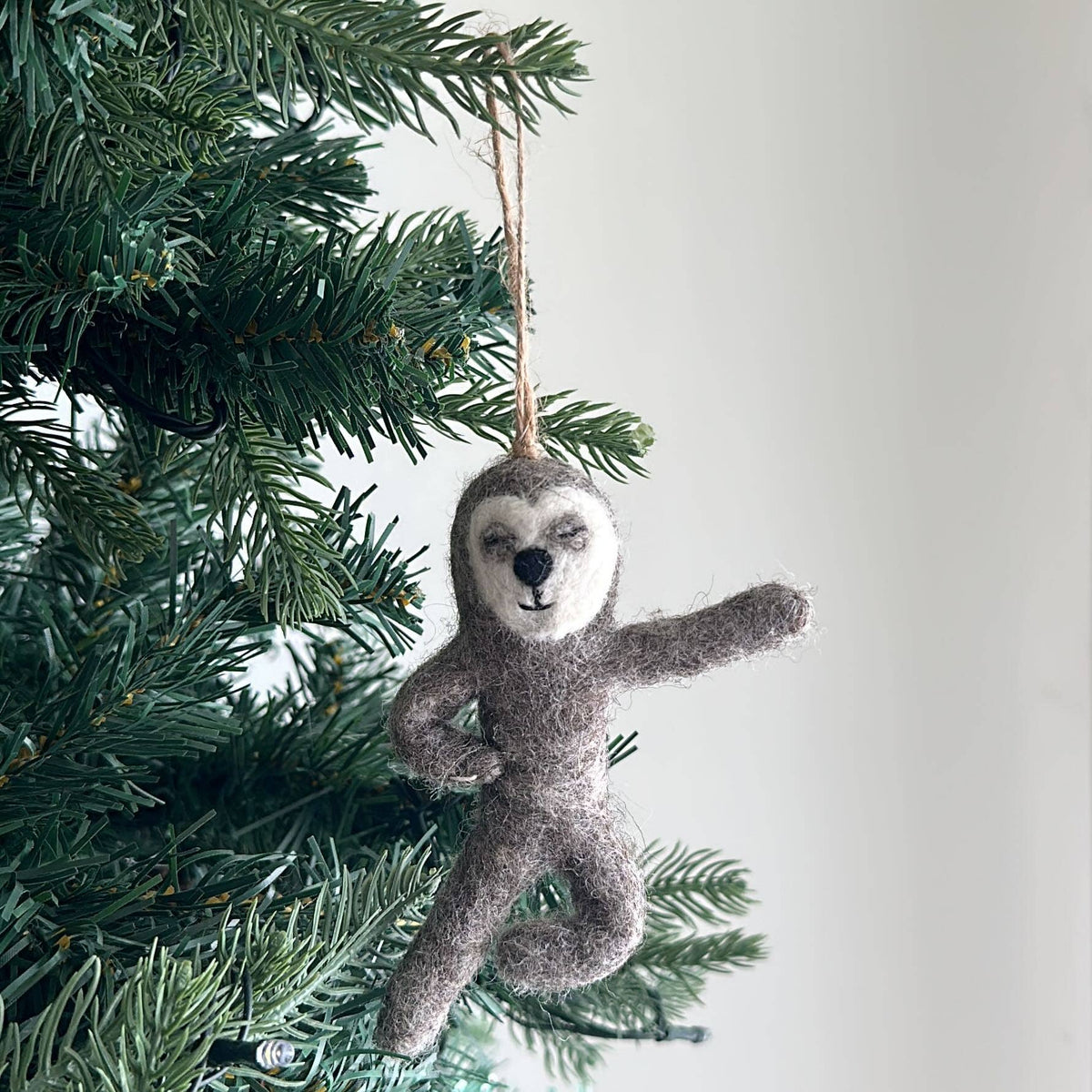 Felt Sloth Ornament: Yoga Sloth