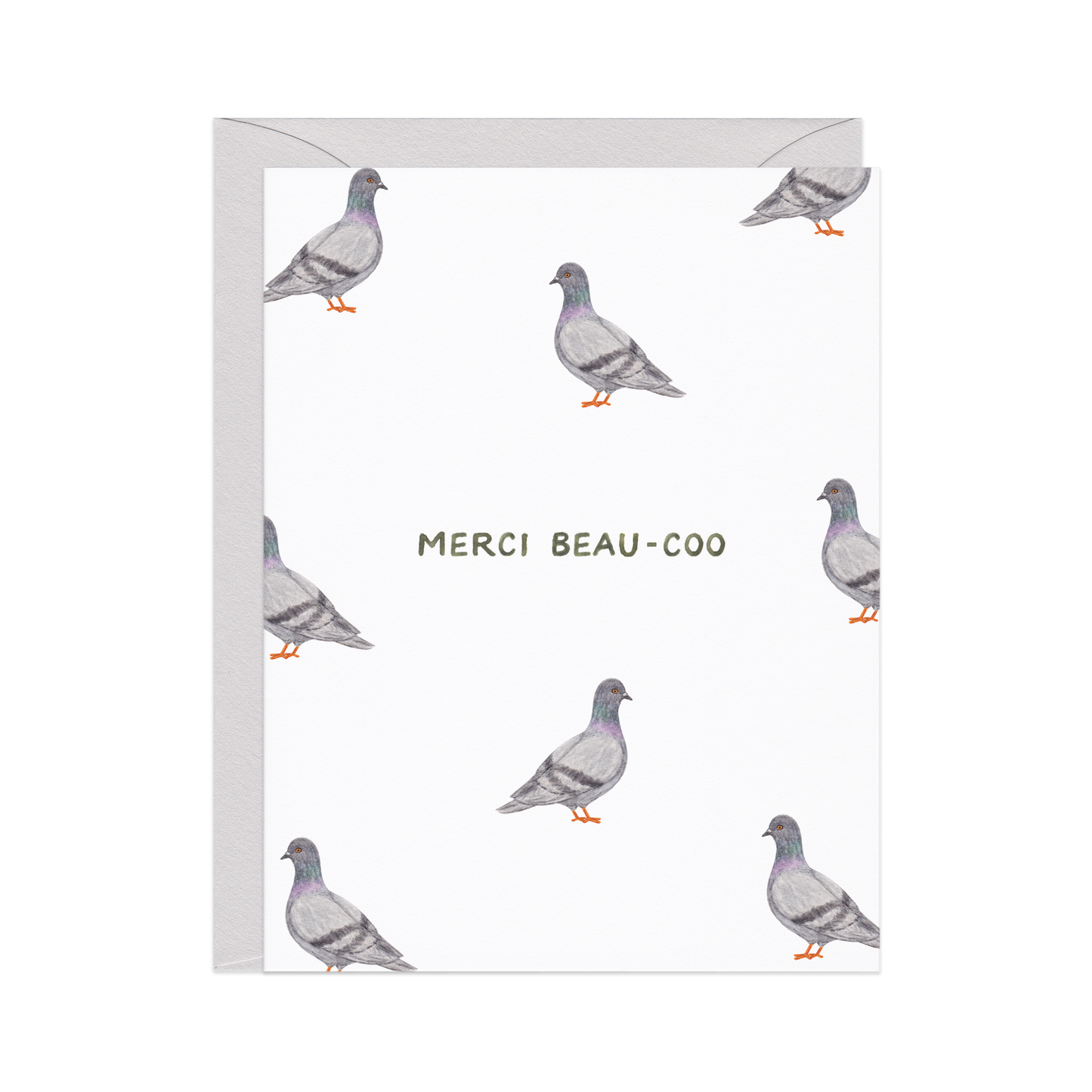 Merci Beau-coo Pigeon — Thank You Card