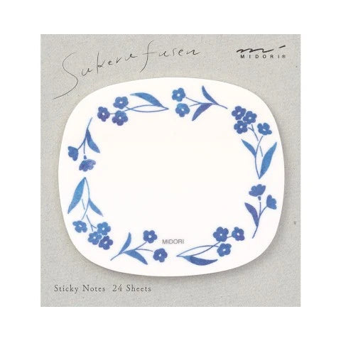 STICKY NOTES TRANSPARENCY BLUE FLOWERS