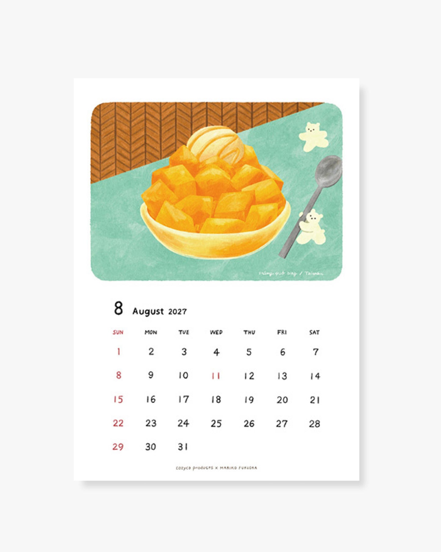 2027 Wall Calendar - Mariko Fukuoka