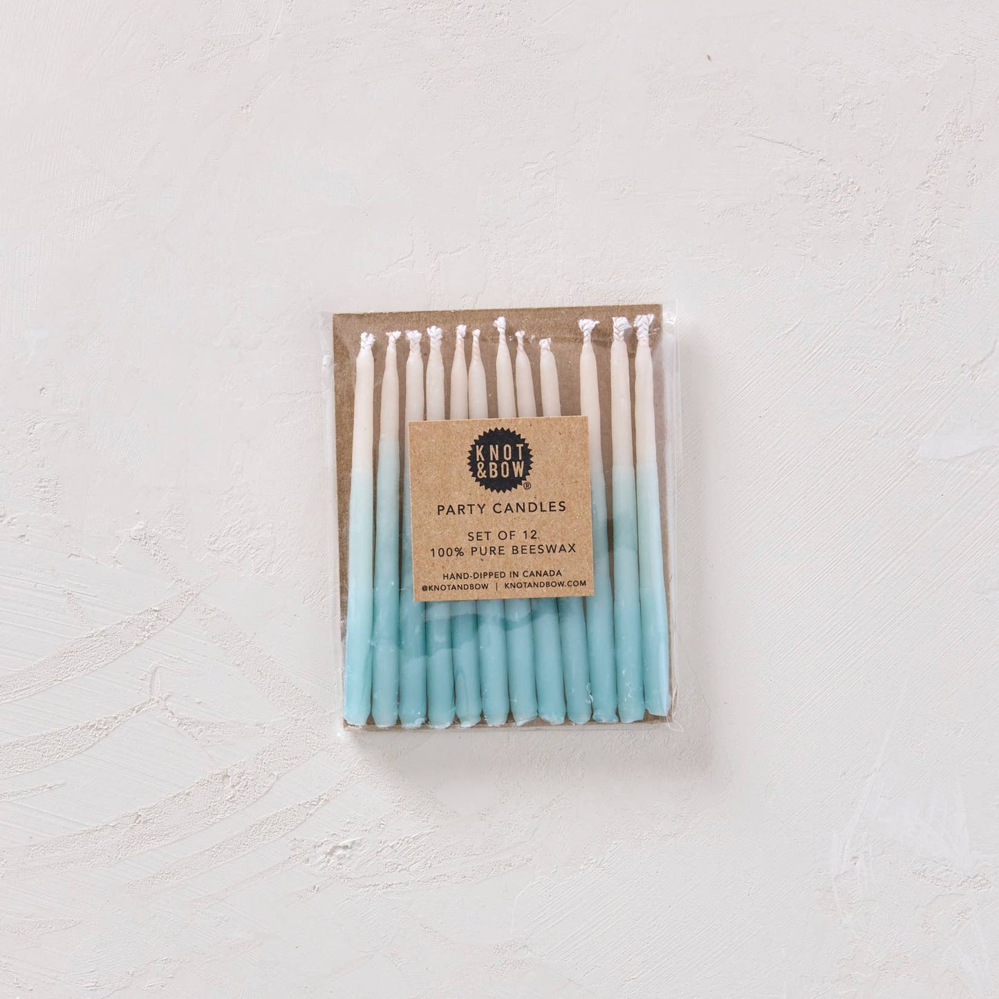 Hand-dipped Beeswax Birthday Candles | Aqua Ombré