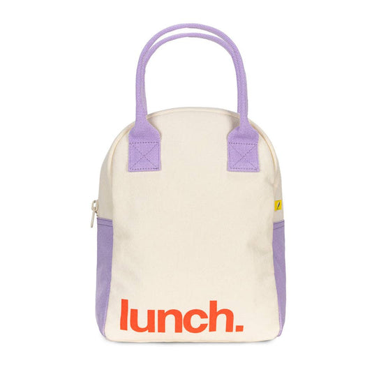 Lunch.' Lavender Poppy - Zipper Lunch Bag