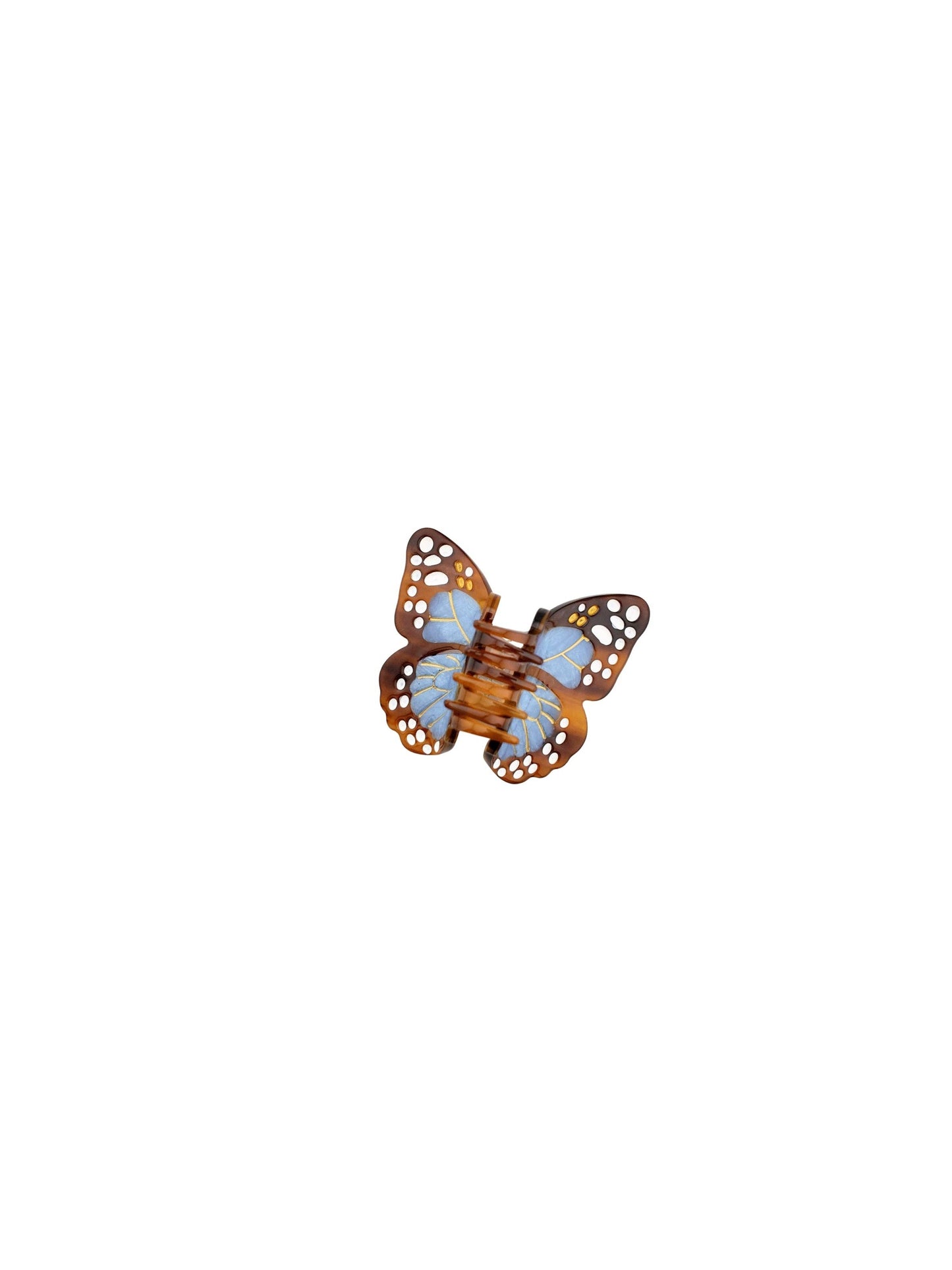Hand-painted Mini Boho Monarch Claw Hair Clip | Eco-Friendly: Baby Blue
