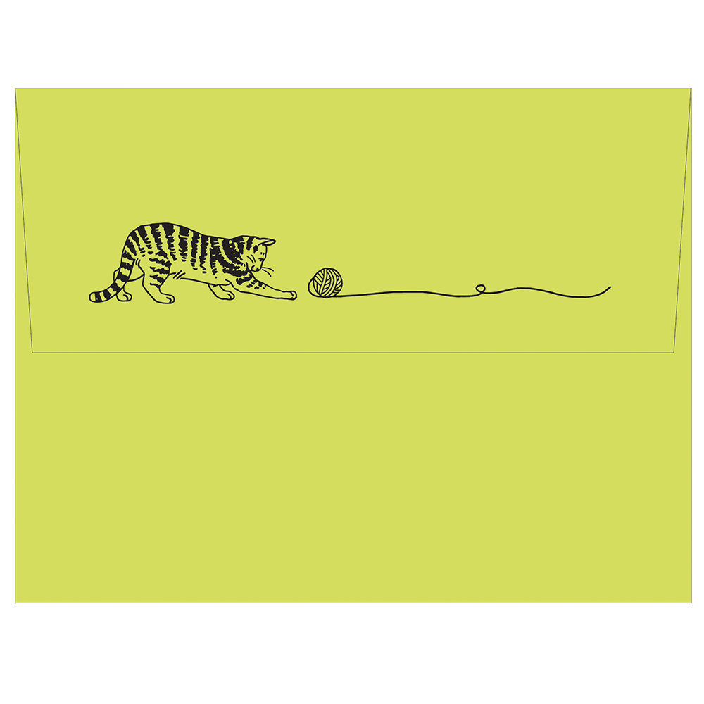 Cats At Play Note Cards with Letterpress Envelopes