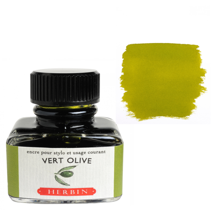Herbin Fountain Pen Ink 30ml Bottle -35 Colors: Bleu des Profondeurs (Deep Sea Blue)