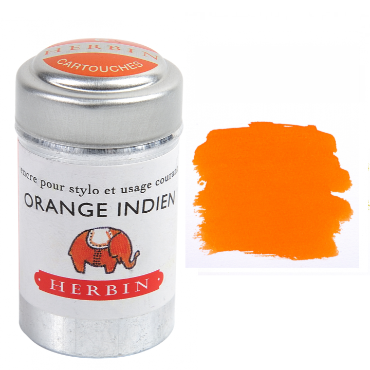 Herbin Fountain Pen Ink Cartridges - Tin of 6: Bleu Nuit (Midnight Blue)
